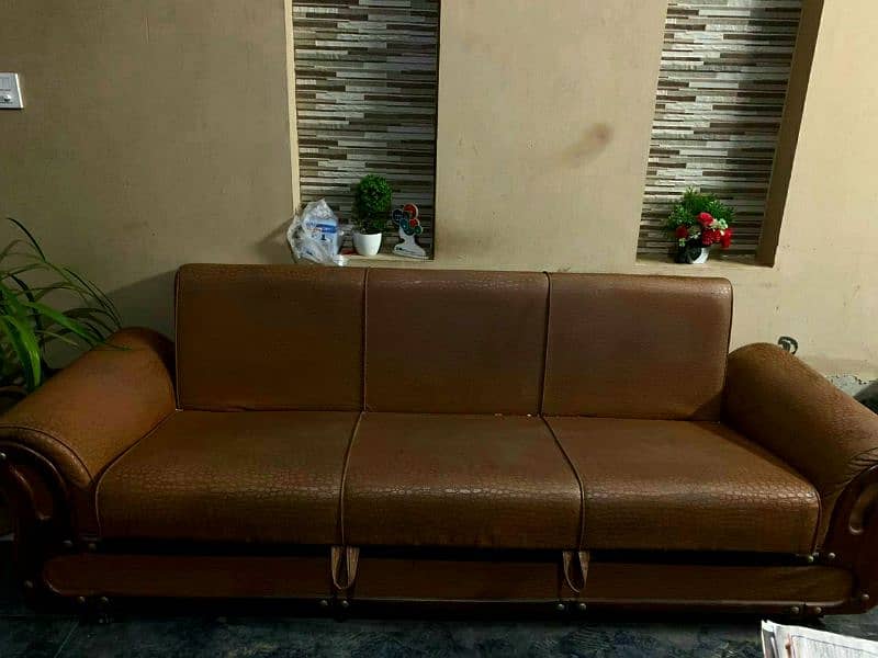 Leather Sofa come bed 1