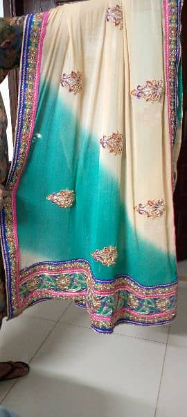 3 pc Indian style work long shirt and churidar pajama with dupatta 7