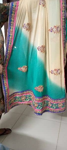 3 pc Indian style work long shirt and churidar pajama with dupatta 8