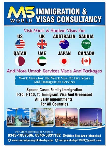 UK , Usa , CANADA, Australia, UAE ,Saudia, Qatar visit & Student visa 0