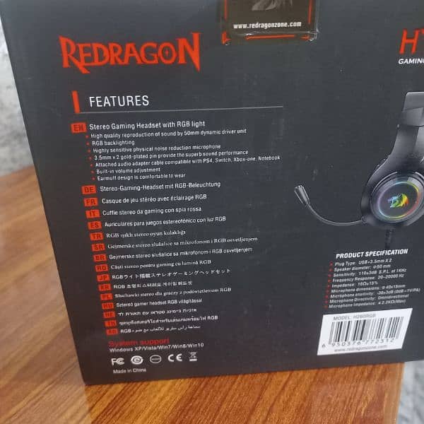 Reddragon stereo gaming headset with RGB light  H260RGB 2