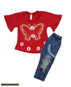 Baby Girl Pent Shirt Suit Half Sleeves Round Neck . . . Cash on Delivery
