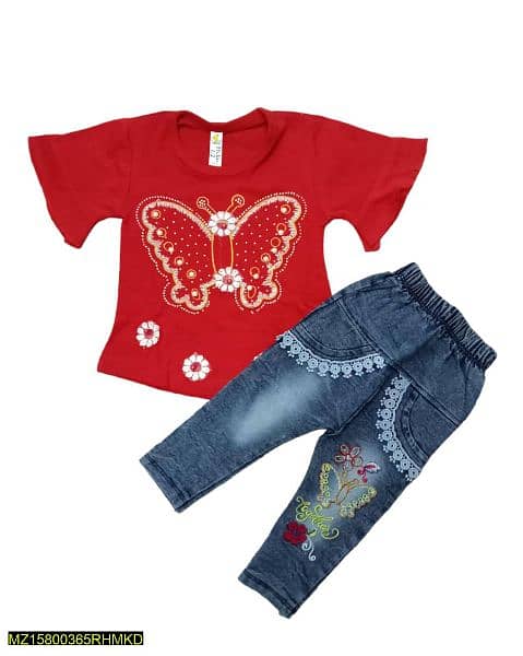 Baby Girl Pent Shirt Suit Half Sleeves Round Neck . . . Cash on Delivery 1