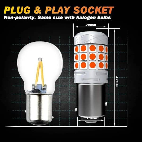 Cenmoll 1157 380 P21/5W BAY15D Led Bulb Red, Super Bright Pack of 2 4
