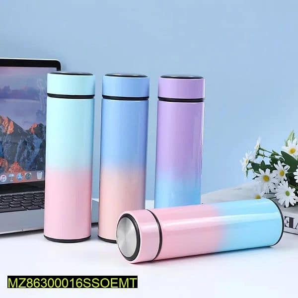 thermos gradiant water bottle temperature display vacuum flasks 500ml 3