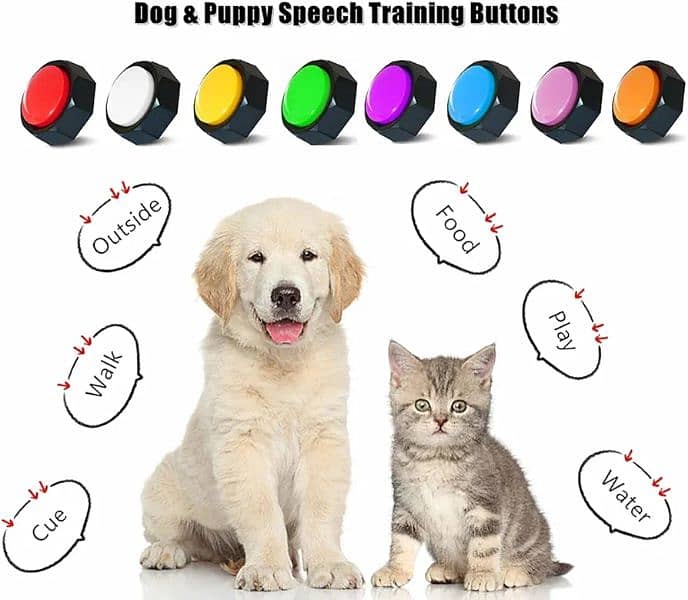 RIBOSY Dog Buttons for Communication, 8 Pcs Dog Speech Training Buzzer 3