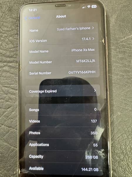 Iphone Xs Max 256GB Factory Unlocked PTA Approved 8