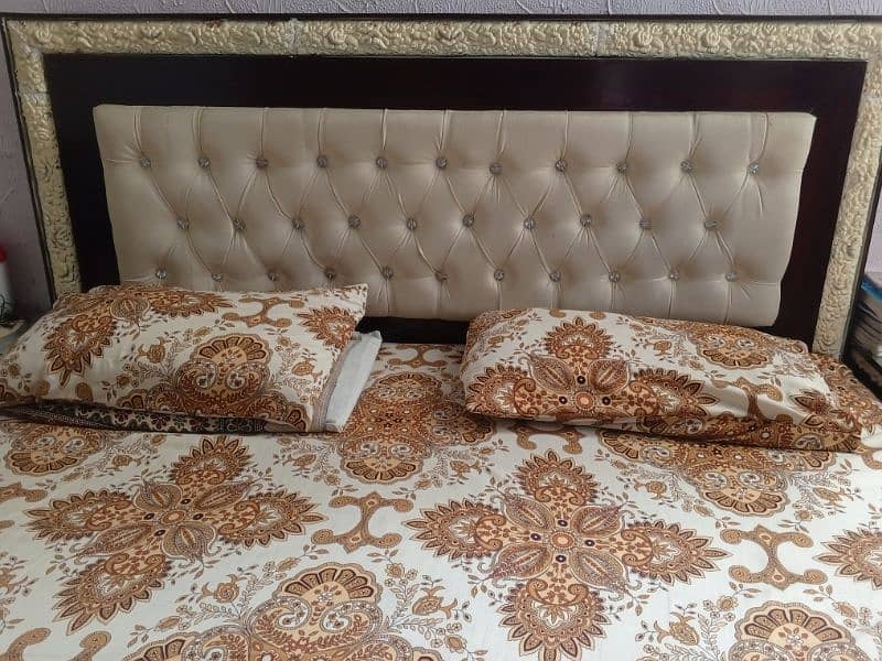 wooden bed set with sigh table 1