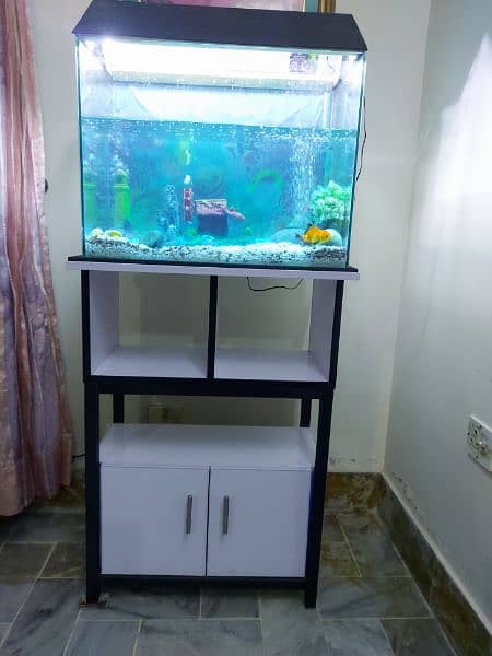 fish aquarium for sale with stand and all accessories 1