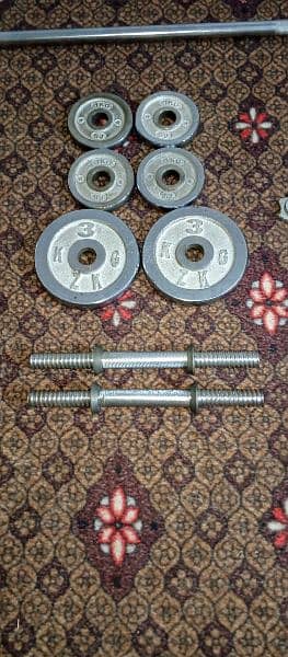 Weight Plates for sale with barbell rod and dumbell rods 0