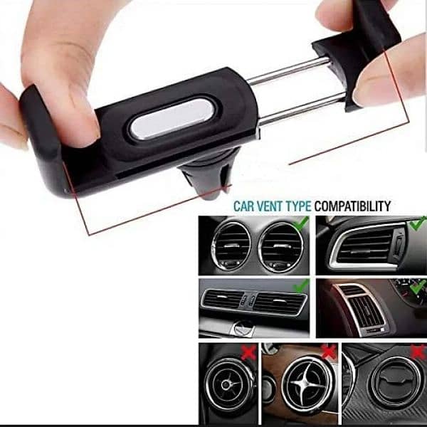 Car Mobile Phone Holder - Universal AC Grill Car Holder for Mobil 3