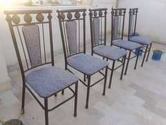 6 chair  iron glass dining table for sale 0