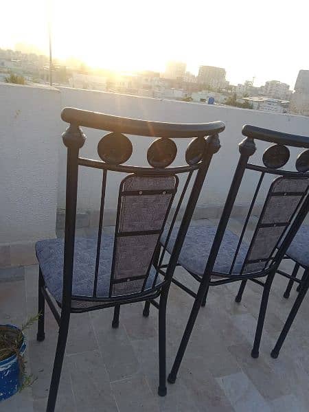6 chair  iron glass dining table for sale 6