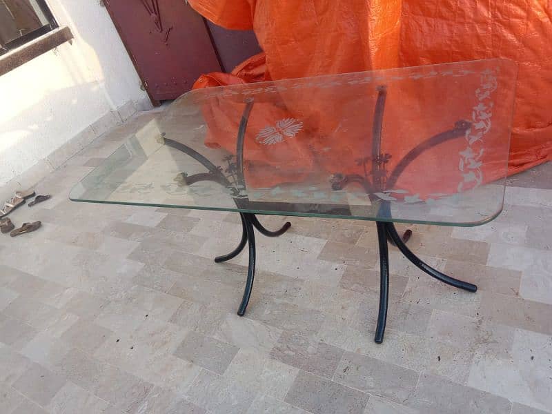 6 chair  iron glass dining table for sale 9