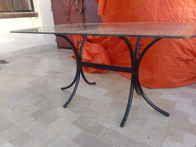 6 chair  iron glass dining table for sale 10