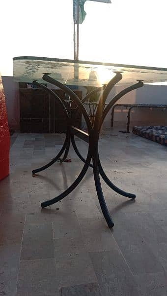 6 chair  iron glass dining table for sale 11