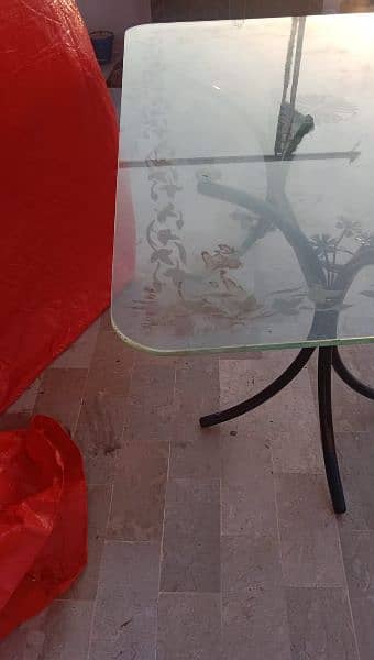 6 chair  iron glass dining table for sale 12