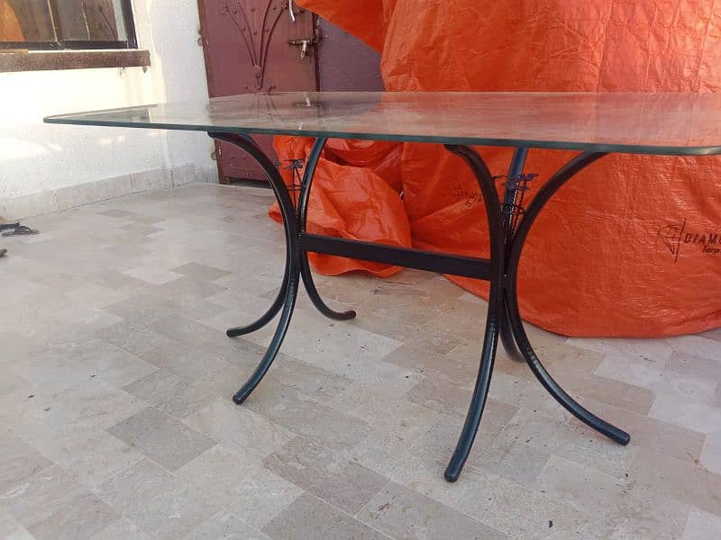 6 chair  iron glass dining table for sale 13