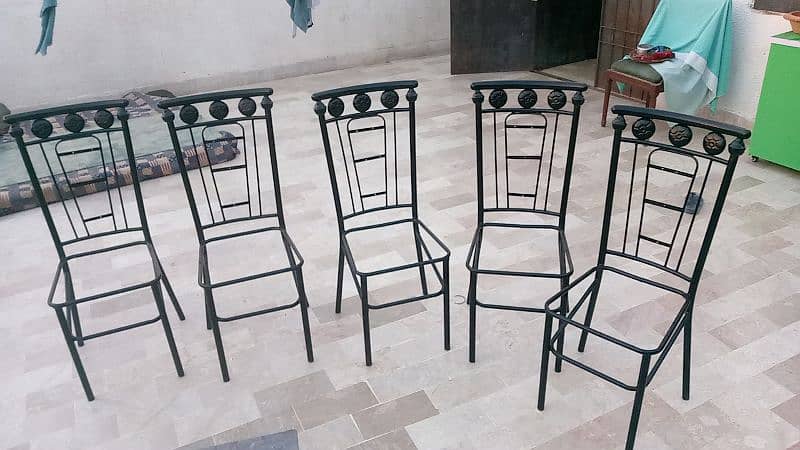 6 chair  iron glass dining table for sale 14