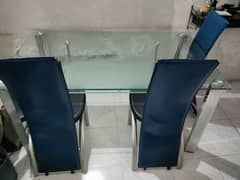 Dining Table with Aluminium Chairs 0