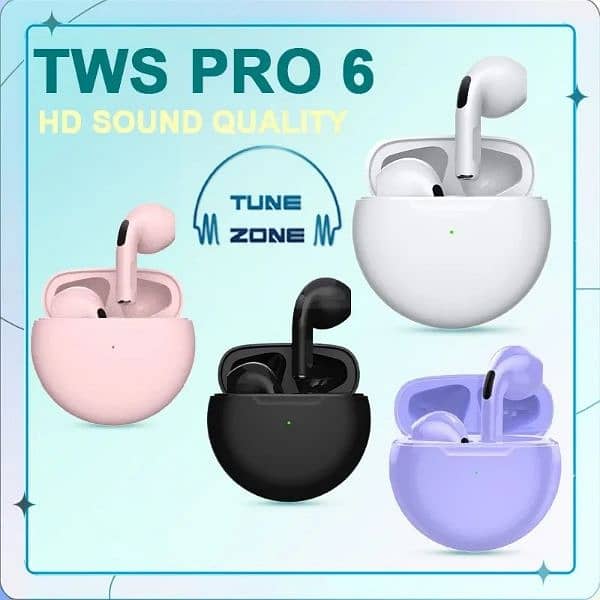 Air Pro6 tws Smart Touch Control Wireless Headphone Bluetooth 5.2 0