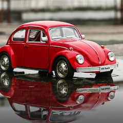 Volkswagen (Red Color) Beetle Diecast Stuffed Toy Gifts Model 19 0