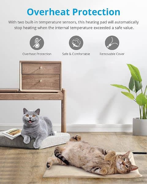 NICREW Cat Heating Pad, Temperature Adjustable Heated Cat Bed 3