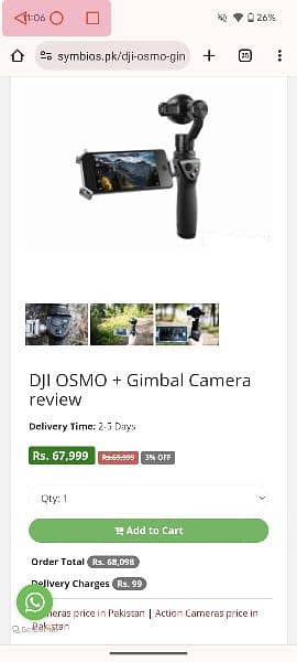 DJI OSMO + Gimbal Camera review Description read 2