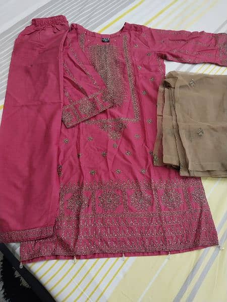 party wear lawn embroidered suit 1