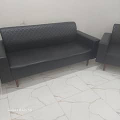 5 seater sofa leather black for sale