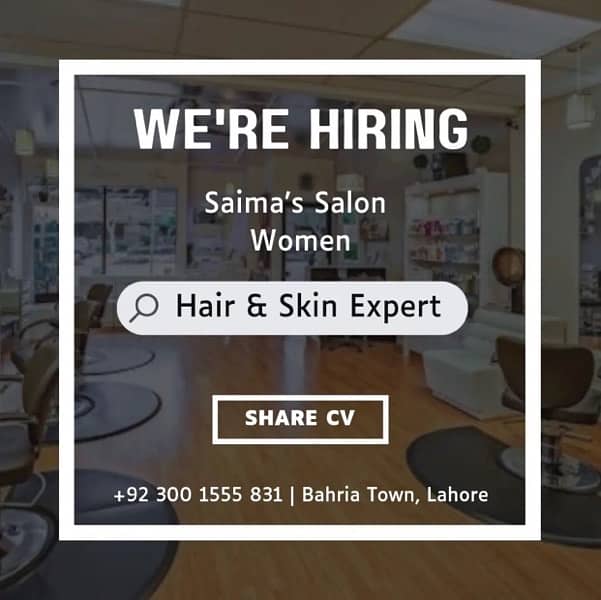 Hiring Females for hair & Skin 0