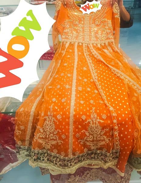 Wedding dress Maxi Orange, Meron and bottle green combination 1