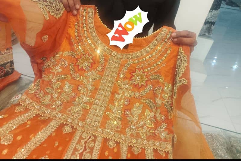 Wedding dress Maxi Orange, Meron and bottle green combination 3