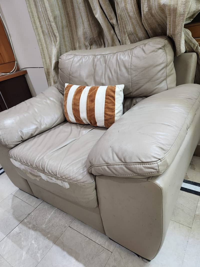 Leather sofa set 1