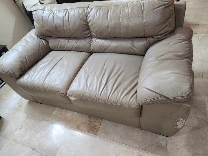 Leather sofa set 6