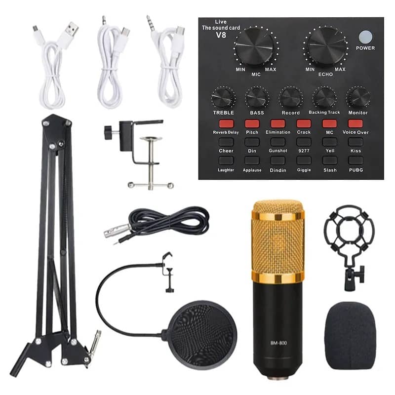 Bm800 Mic + V8 Sound complete Kit Condenser Microphone - Home Studio 11