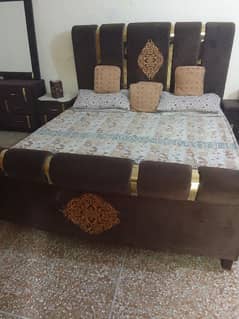 king size bed dressing and side tables without mattress