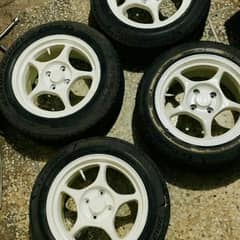 without tyres sports white allowrims 15 inch  7jj 4nuts 0