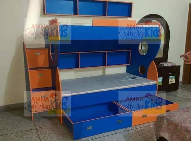 Bunk bed | Kid wooden bunker bed | Baby bed | Double bed | Triple Bed 8