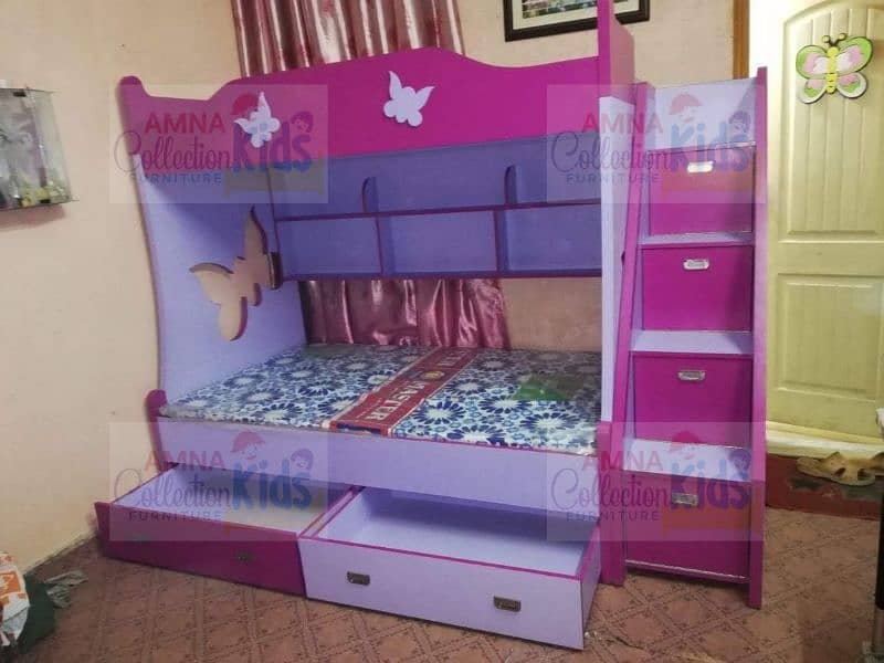 Bunk bed | Kid wooden bunker bed | Baby bed | Double bed | Triple Bed 18