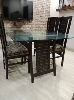 heavy wooden dining table