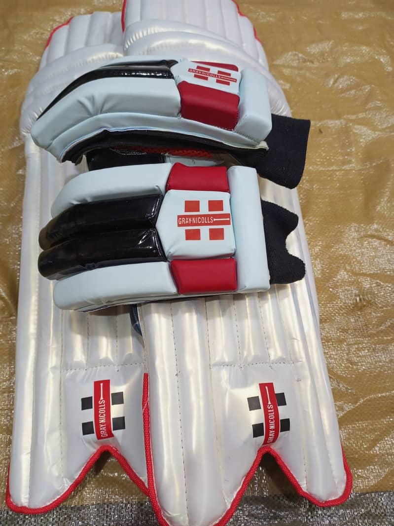 Cricket batting pads with batting gloves pack of 2 1