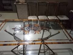 Beautiful Glass Mirror Large Size Dinning Table Available