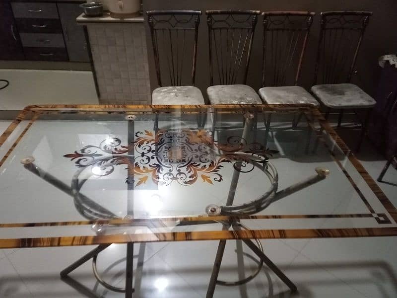 Beautiful Glass Mirror Large Size Dinning Table Available 0