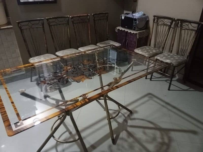 Beautiful Glass Mirror Large Size Dinning Table Available 1