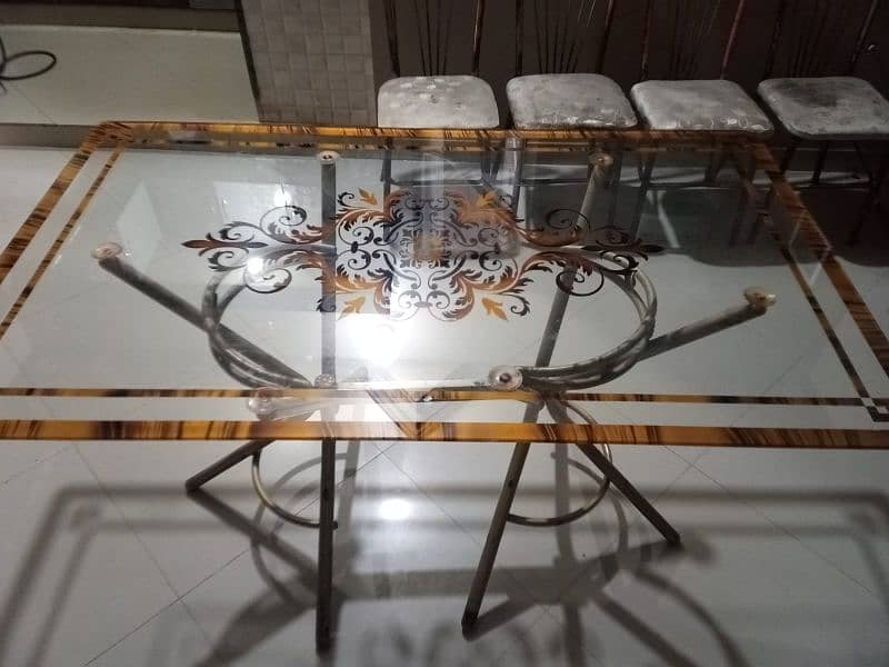 Beautiful Glass Mirror Large Size Dinning Table Available 2