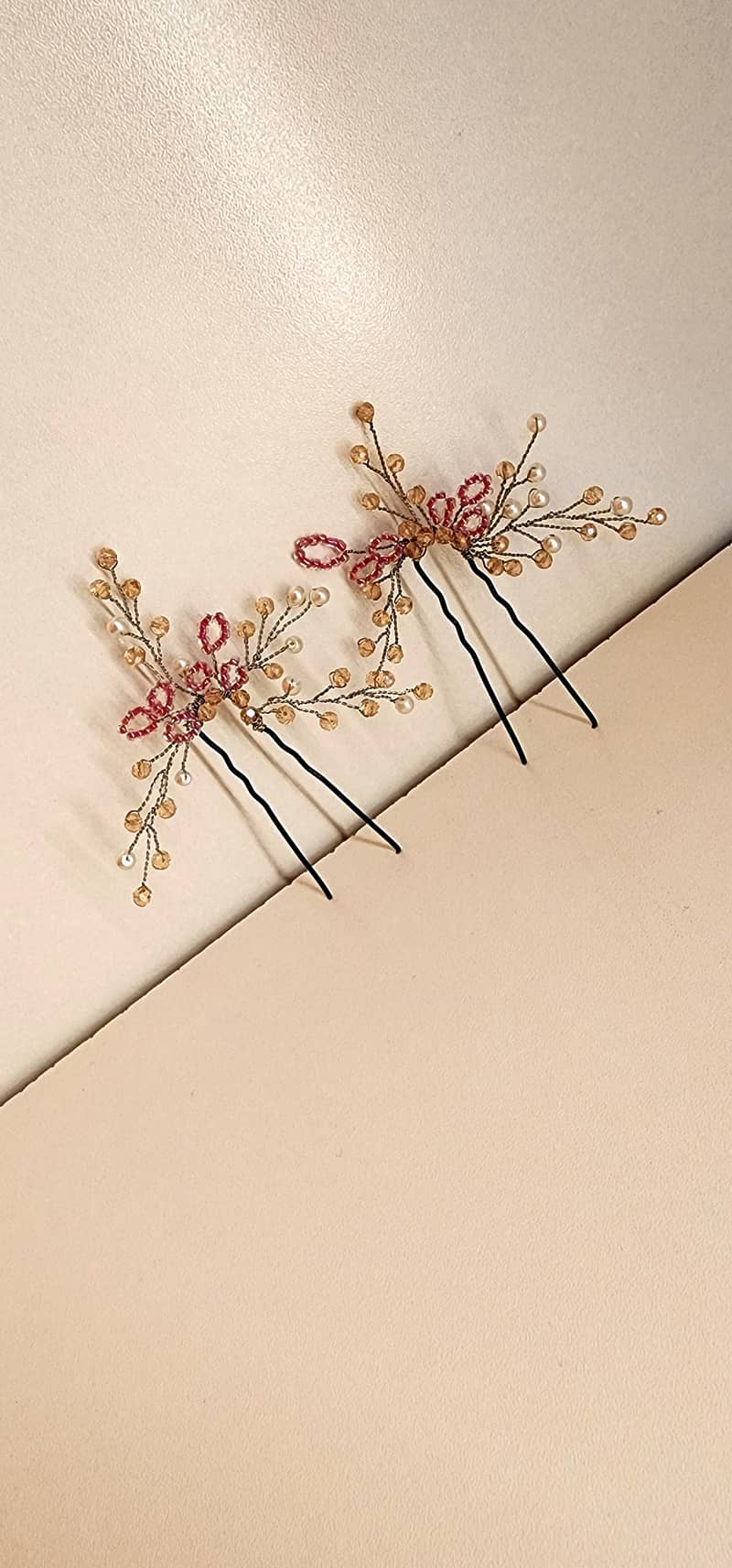 Floral Beaded Hair pins 1
