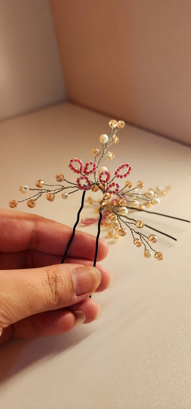 Floral Beaded Hair pins 2