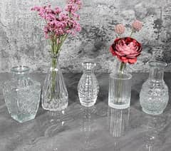 Decorative Glass Small Vases Set, 10 Pieces Table Decoration C32