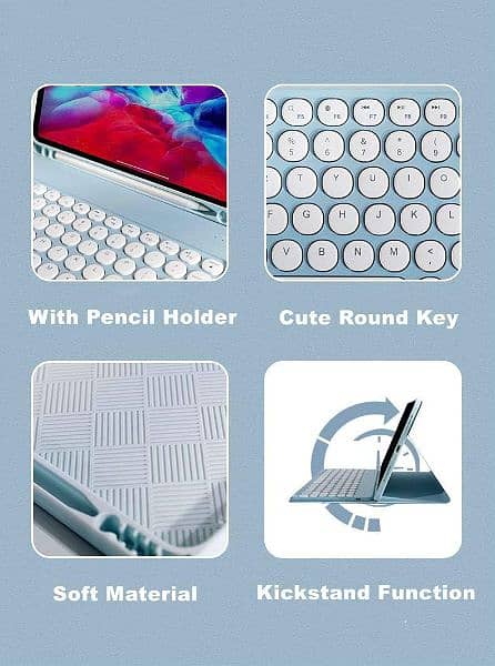 Keyboard Case for iPad Mini 6, Bluetooth Tablet Keyboard 2